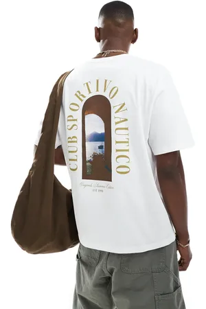JACK & JONES Oversize back print t-shirt with window sea print