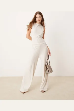 JDY Wide leg trousers co-ord in cream