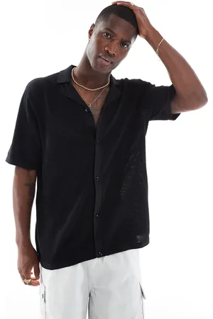 JACK & JONES Oversized button through knitted polo in