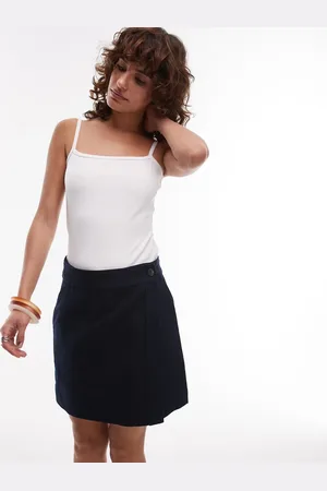 ARKET Twill wrap mini skirt in blue