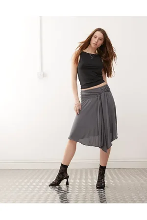 Motel Harlan slinky asymmteric midi skirt in