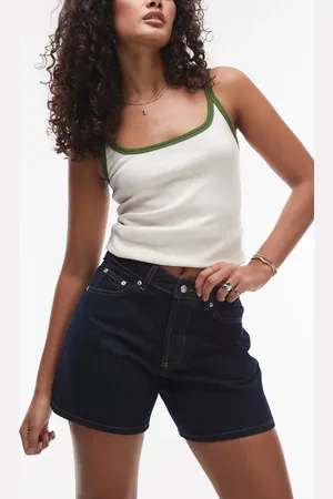 Topshop Denim Editor shorts in raw look indigo