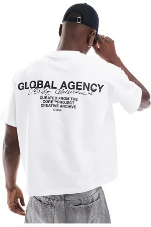 JACK & JONES Oversize back print t-shirt with global agency print in