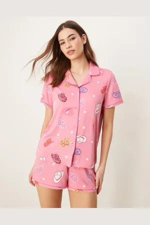 Urban Threads Revere pyjama short sleeve shirt and shorts in cowboy hat print