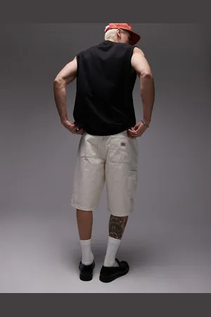 Dickies Madison loose fit denim shorts in ecru