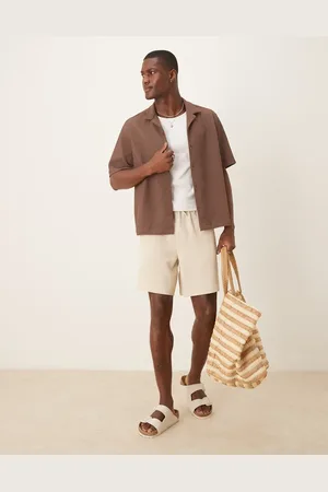 ASOS Mid length waffle short in ecru
