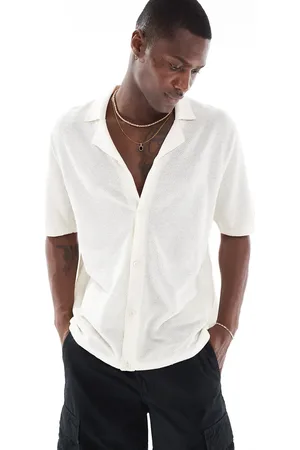 JACK & JONES Oversized button through knitted polo in