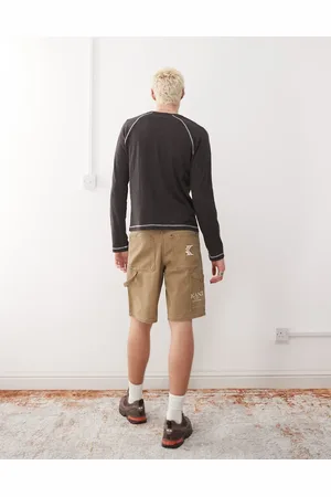 Karl Kani OG washed carpenter shorts in brown