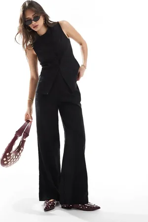 New Look Co-ord linen wide leg trousers in