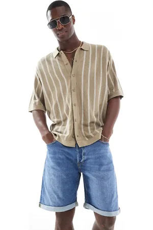 JACK & JONES Denim short with turn up in mid wash