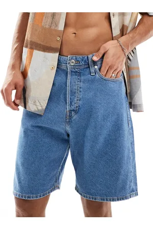 JACK & JONES Loose fit denim short in mid wash