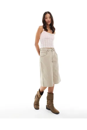 Bershka Longline shorts in sand