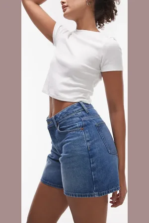 Topshop Denim Editor shorts in mid