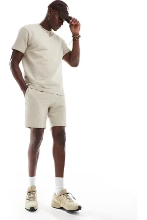 Only & Sons Waffle short co-ord in cream