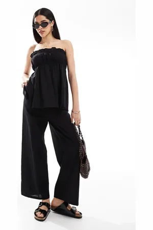 Esmée Esmee Exclusive relaxed leg linen look trousers in