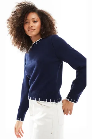 ASOS Knitted jumper with blanket stitch detail in