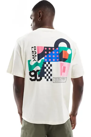 JACK & JONES Oversize back print t-shirt with graphic print in ecru