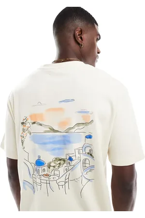 JACK & JONES Oversize heavyweight t-shirt with amalfi print in