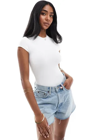 Bershka Polyamide short sleeve bodysuit in