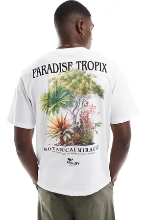 JACK & JONES Oversize back print t-shirt with tropix print
