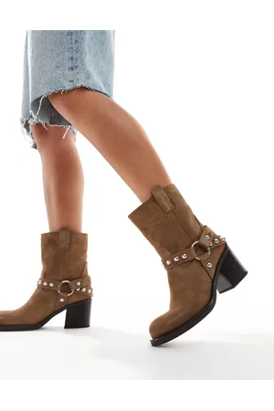 Aldo Albai heeled biker boots in light suede