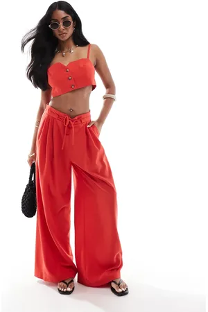 Bershka Wide leg tailored trousers co-ord in