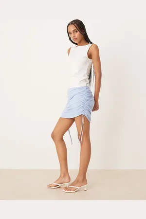 Abercrombie & Fitch Mesh ruched detail mini skirt in