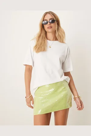 Abercrombie & Fitch Sequin skort in lime