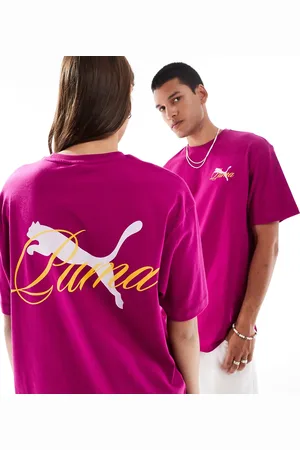 PUMA Terrace back print t-shirt in and yellow