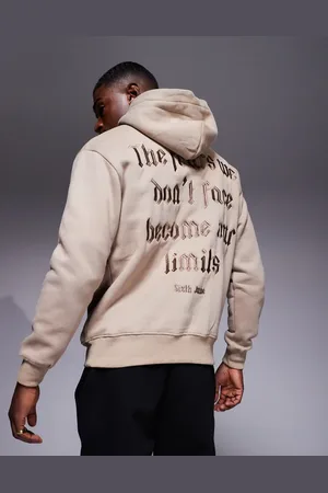 Sixth June Script text back print hoodie in cream