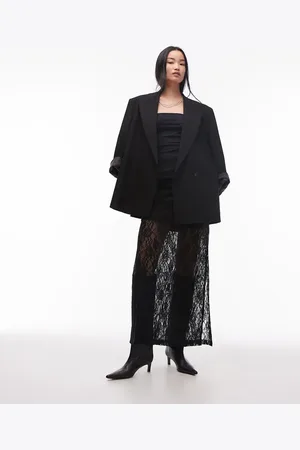 SELECTED Femme lace slit maxi skirt in