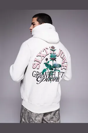 Sixth June Botanical logo back print hoodie in