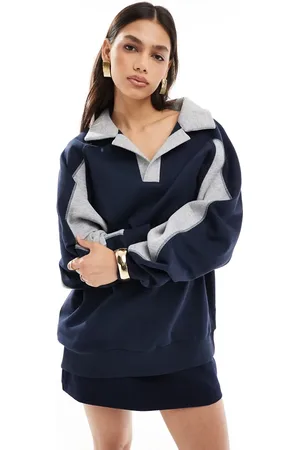 ASOS Rugby sweatshirt in and grey mix