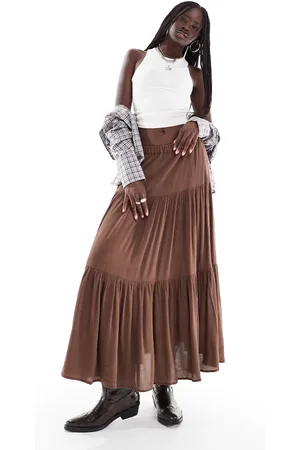 Stradivarius Boho maxi skirt in