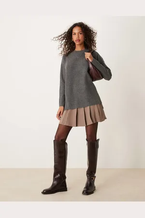 Free People Oversized round neck jumper in dark