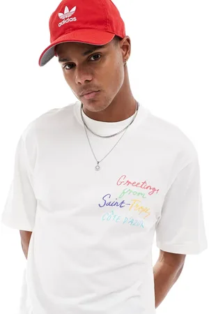 Only & Sons Relaxed fit t-shirt with Saint Tropez pocket print in off