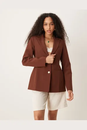 ASOS Moulded hip blazer in chocolate
