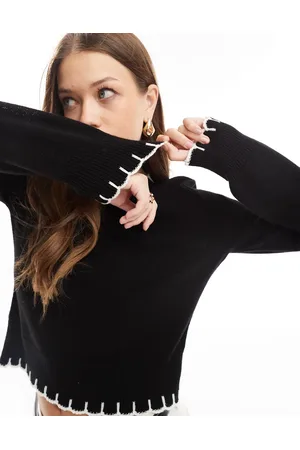 ASOS Knitted jumper with blanket stitch detail in