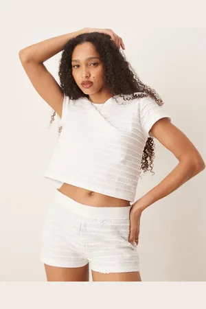 ASOS Scallop pointelle tee & short pyjama set in