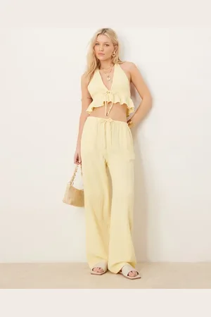 Iisla & Bird Skinny waist band beach trouser co-ord in