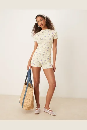 ASOS Micro short co-ord in buttermilk ditsy floral print