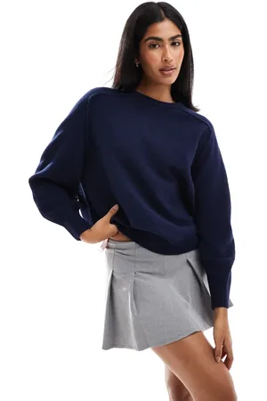 Pull&Bear Oversized knitted jumper in blue