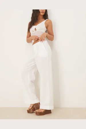 Gina Tricot Wide leg linen trousers in