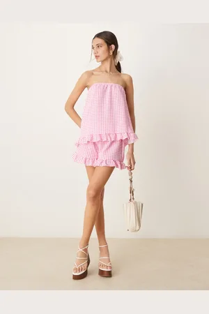 ASOS Frill hem short co-ord in gingham