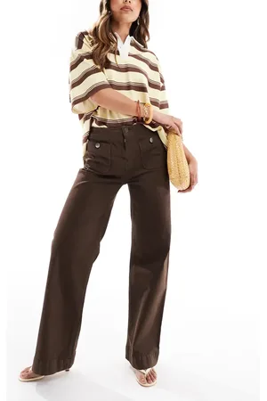 Stradivarius D77 button detail straight jean in