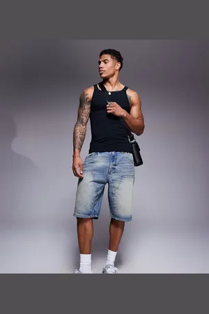 Good For Nothing Skater denim carpenter shorts in light