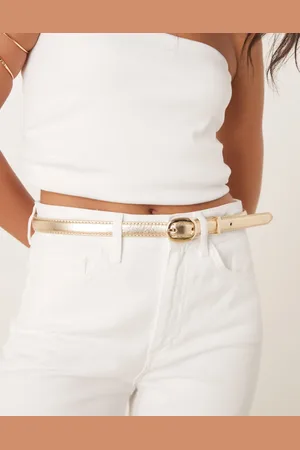 MANGO Classic oval buckle belt in