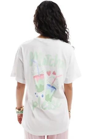 New Look Matcha print oversized t-shirt in