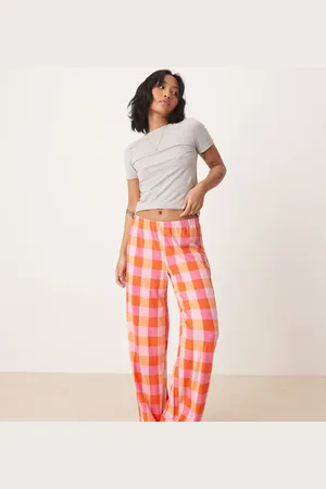 Urban Threads Petite co-ord trousers in red gingham print
