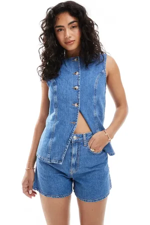 ASOS Denim longline A line short in mid co-ord